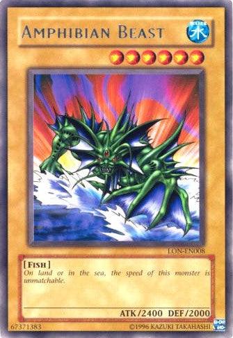 Fish, Labyrinth of Nightmare, Normal Monster, Rare, Unlimited, Water Amphibian Beast [LON-EN008] Rare - Trading Card World