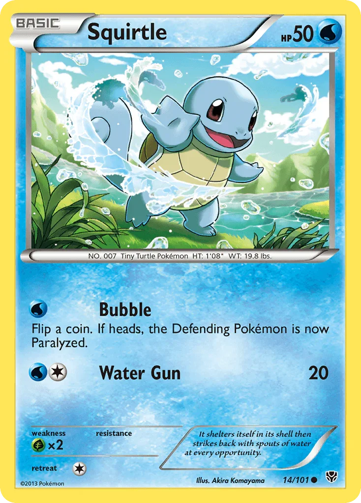 14, Black & White: Plasma Blast, Common, Grass[×2], Normal, Reverse Holofoil, Water Squirtle (14/101) [Black & White: Plasma Blast] - Trading Card World