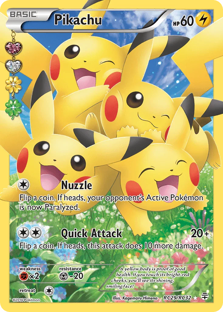 Fighting[×2], Holofoil, Lightning, Metal[-20], RC29, Ultra Rare, XY: Generations Pikachu (RC29/RC32) [XY: Generations] - Trading Card World