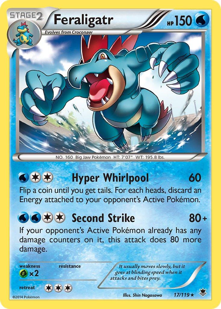 17, Grass[×2], Normal, Rare, Water, XY: Phantom Forces Feraligatr (17/119) (Theme Deck Exclusive) [XY: Phantom Forces] - Trading Card World