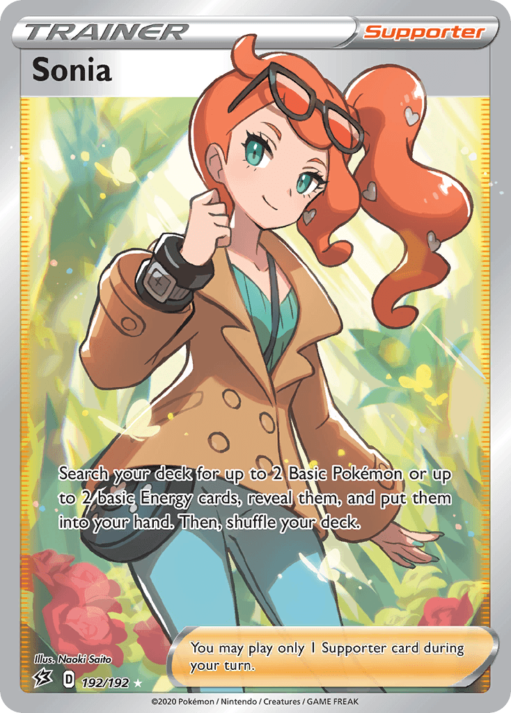 192, Holofoil, Supporter, Sword & Shield: Rebel Clash, Ultra Rare Sonia (192/192) [Sword & Shield: Rebel Clash] - Trading Card World