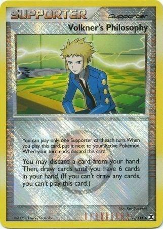 98, Platinum: Rising Rivals, Reverse Holofoil, Supporter, Uncommon Volkner's Philosophy (98/111) (Player Reward) [Platinum: Rising Rivals] - Trading Card World