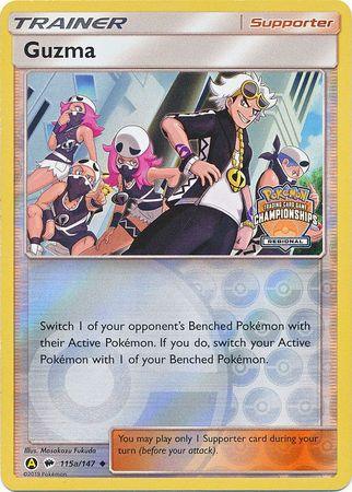 115a, Promo, Reverse Holofoil, Sun & Moon: Burning Shadows, Supporter Guzma (115a/147) (Regional Championship Promo) [Sun & Moon: Burning Shadows] - Trading Card World
