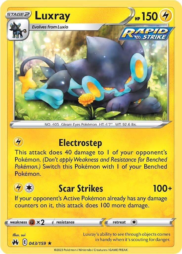 043, Grass [x2], Lightning, Normal, Rare, Reverse Holofoil, Sword & Shield: Crown Zenith Luxray (043/159) (43) [Sword & Shield: Crown Zenith] - Trading Card World