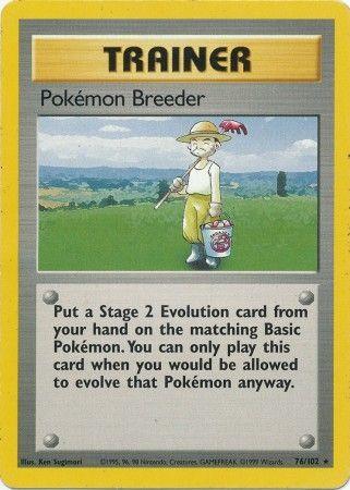 76, Base Set Unlimited, Normal, Rare, Trainer Pokemon Breeder (76/102) [Base Set Unlimited] - Trading Card World