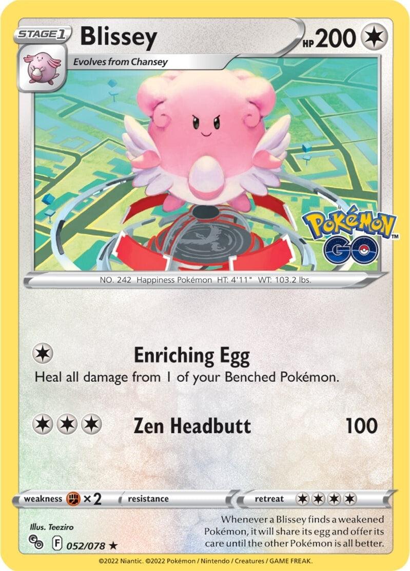 052, Colorless, Fighting [x2], Holofoil, Pokémon GO, Rare, Reverse Holofoil Blissey (052/078) [Pokémon GO] - Trading Card World