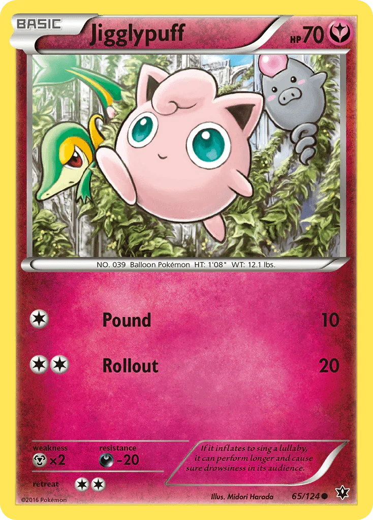 65, Common, Darkness[-20], Fairy, Metal[×2], Normal, Reverse Holofoil, XY: Fates Collide Jigglypuff (65/124) [XY: Fates Collide] - Trading Card World
