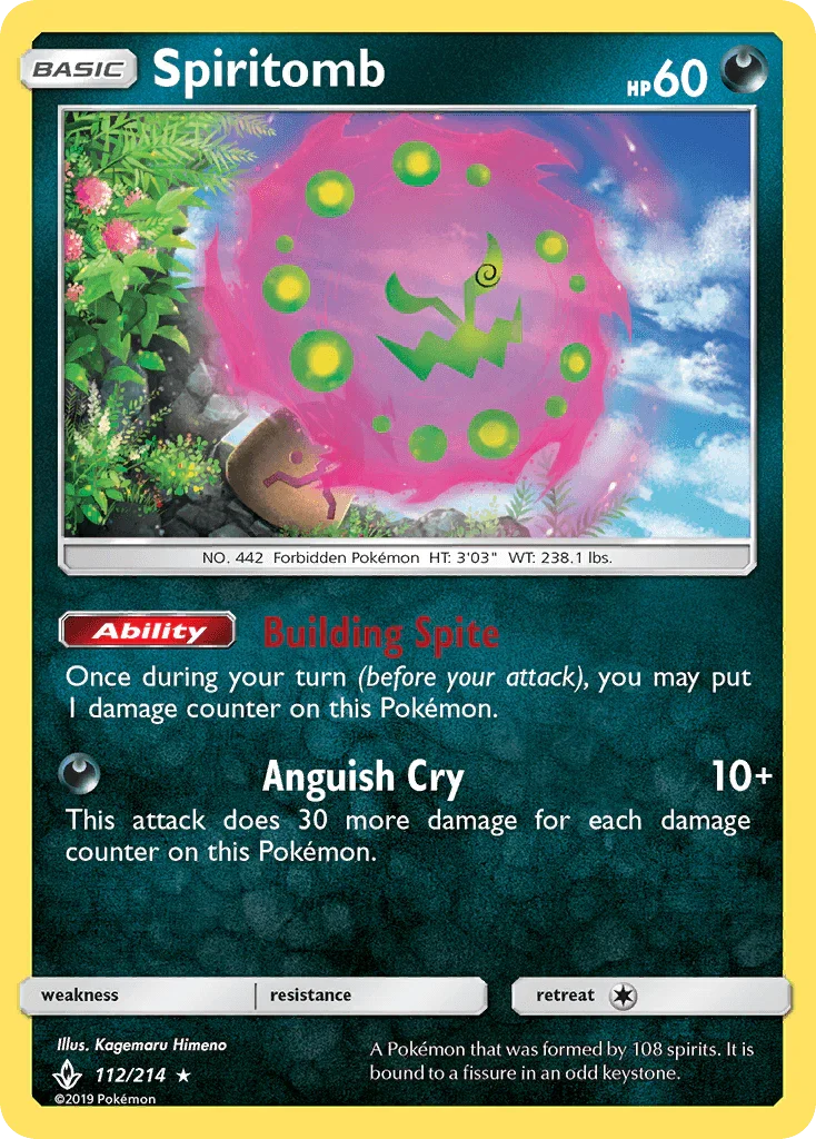 112, Darkness, Holo Rare, Holofoil, Reverse Holofoil, Sun & Moon: Unbroken Bonds Spiritomb (112/214) [Sun & Moon: Unbroken Bonds] - Trading Card World