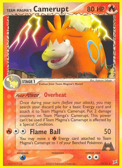 19, EX: Team Magma vs Team Aqua, Fire, Normal, Rare, Reverse Holofoil, Water[×2] Team Magma's Camerupt (19/95) [EX: Team Magma vs Team Aqua] - Trading Card World