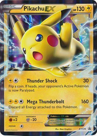 Fighting[×2], Holofoil, Lightning, Metal[-20], Promo, XY174, XY: Black Star Promos Pikachu EX (XY174) (Jumbo Card) [XY: Black Star Promos] - Trading Card World