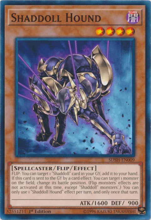 1st Edition, Common, Dark, Flip/Effect Monster, Spellcaster, Structure Deck: Shaddoll Showdown, Unlimited Shaddoll Hound [SDSH-EN009] Common - Trading Card World
