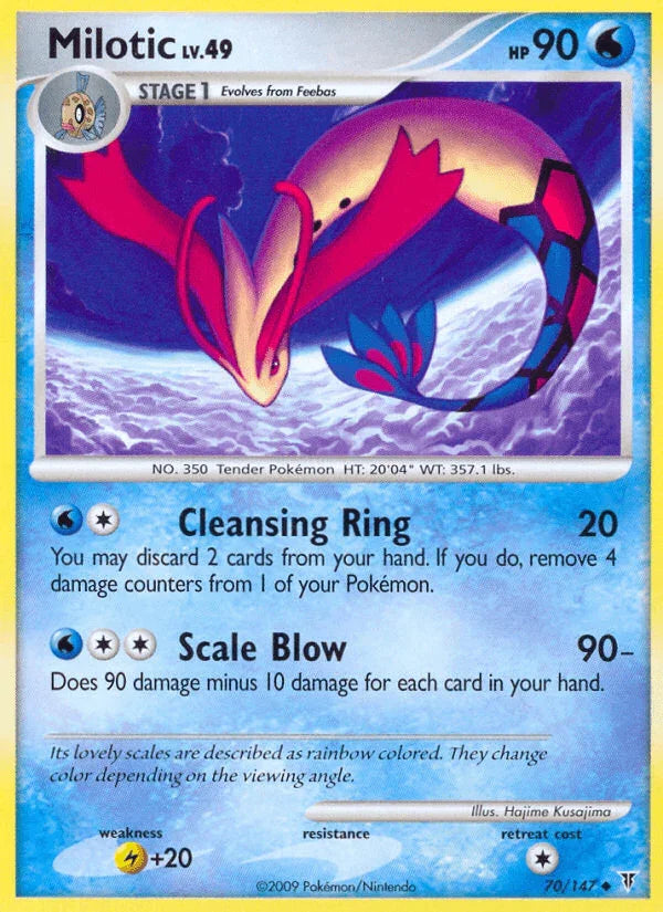 70, Lightning[+20], Normal, Platinum: Supreme Victors, Reverse Holofoil, Uncommon, Water Milotic (70/147) [Platinum: Supreme Victors] - Trading Card World