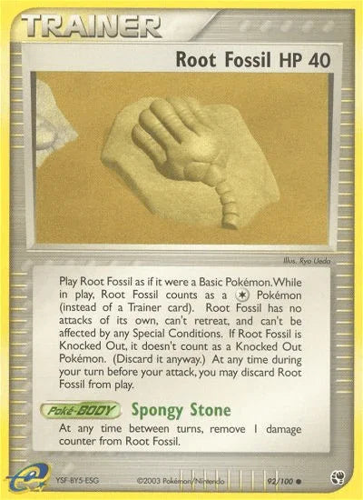 92, Common, EX: Sandstorm, Item, Normal, Reverse Holofoil Root Fossil (92/100) [EX: Sandstorm] - Trading Card World