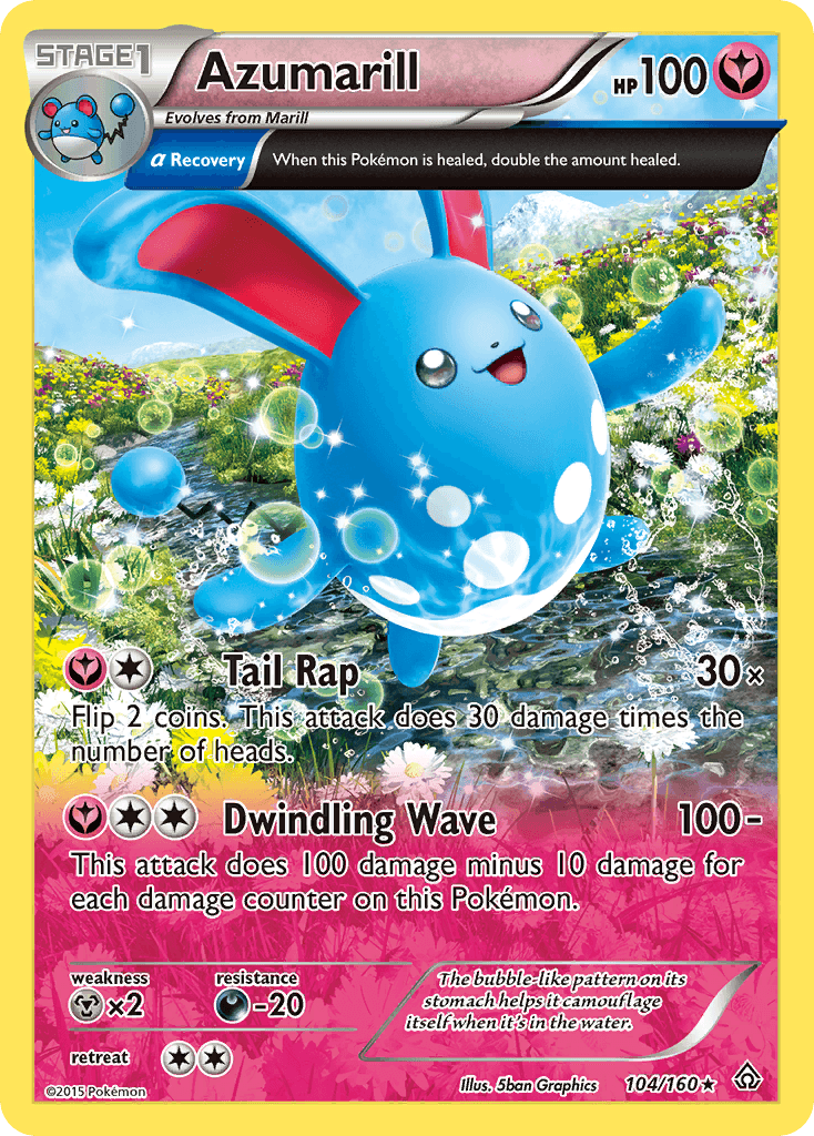 Darkness[-20], Fairy, Holo Rare, Holofoil, Metal[×2], Reverse Holofoil, XY: Primal Clash Azumarill (104/160) [XY: Primal Clash] - Trading Card World