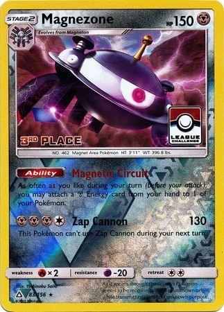 83, Fire[×2], Metal, Promo, Psychic[-20], Reverse Holofoil, Sun & Moon: Ultra Prism Magnezone (83/156) (League Promo 3rd Place) [Sun & Moon: Ultra Prism] - Trading Card World