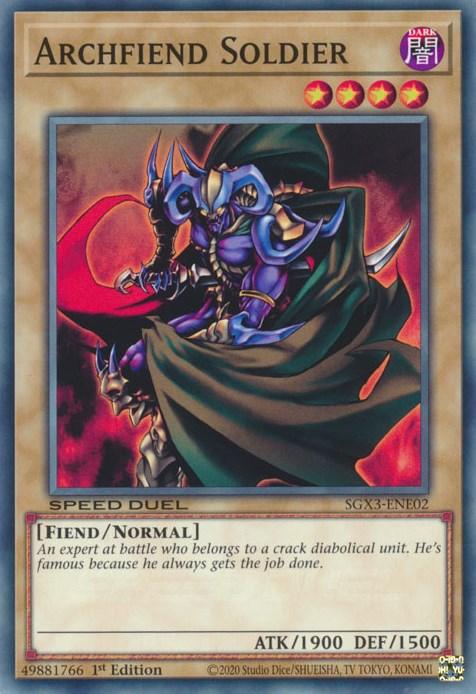 1st Edition, Common, Dark, Fiend, Normal Monster, Speed Duel GX: Duelists of Shadows Archfiend Soldier [SGX3-ENE02] Common - Trading Card World