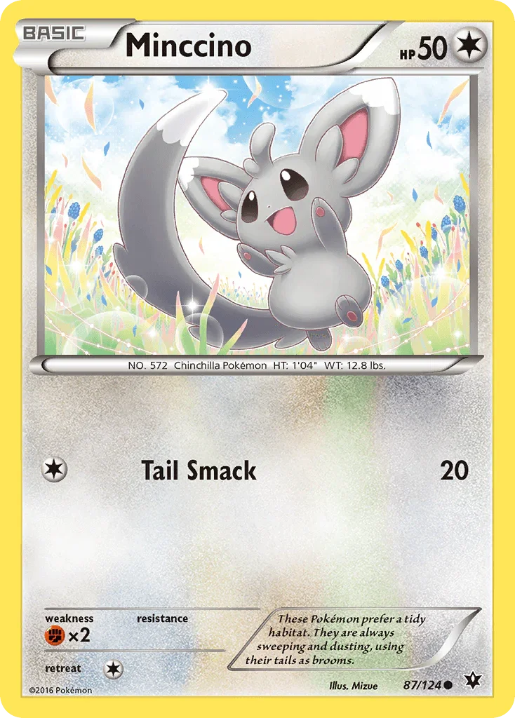87, Colorless, Common, Fighting[×2], Normal, Reverse Holofoil, XY: Fates Collide Minccino (87/124) [XY: Fates Collide] - Trading Card World