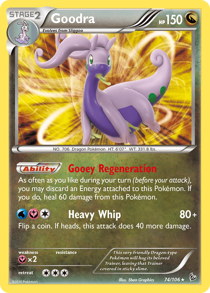 74, Dragon, Fairy[×2], Holo Rare, Holofoil, Reverse Holofoil, XY: Flashfire Goodra (74/106) [XY: Flashfire] - Trading Card World