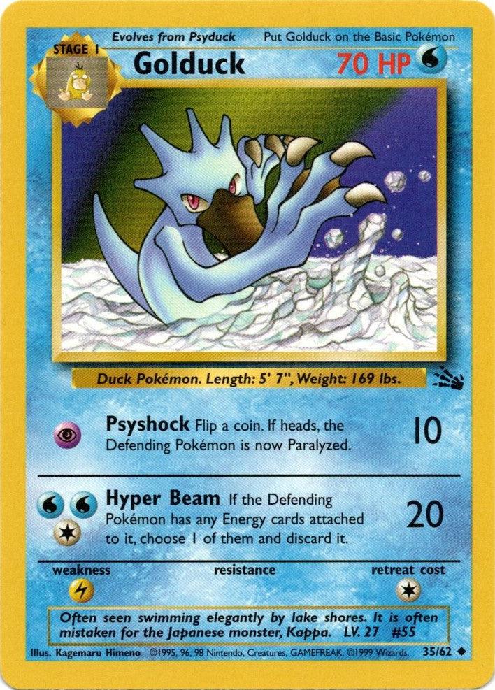 35, Fossil Unlimited, Lightning[×2], Normal, Uncommon, Water Golduck (35/62) [Fossil Unlimited] - Trading Card World