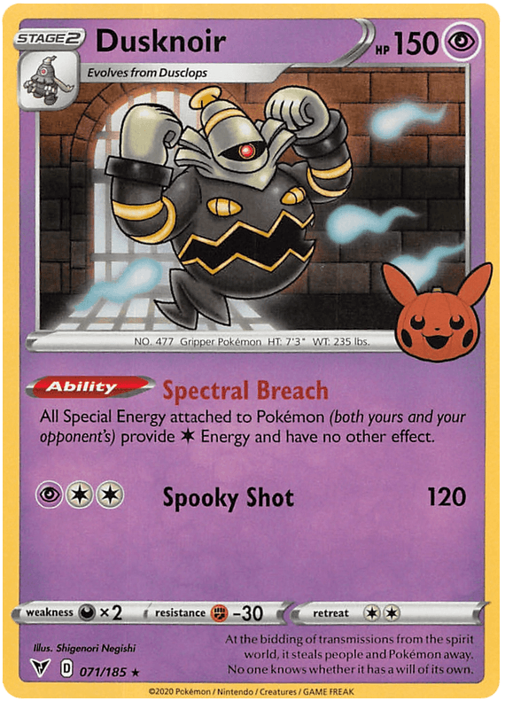 071, Darkness [x2], Fighting [-30], Holofoil, Promo, Psychic, Trick or Trade 2023 Dusknoir (071/185) [Trick or Trade 2023] - Trading Card World