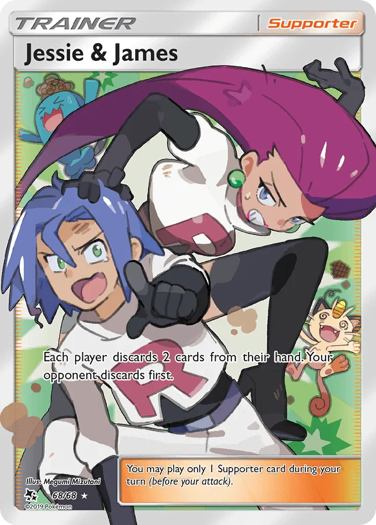 68, Holofoil, Sun & Moon: Hidden Fates, Supporter, Ultra Rare Jessie & James (68/68) [Sun & Moon: Hidden Fates] - Trading Card World