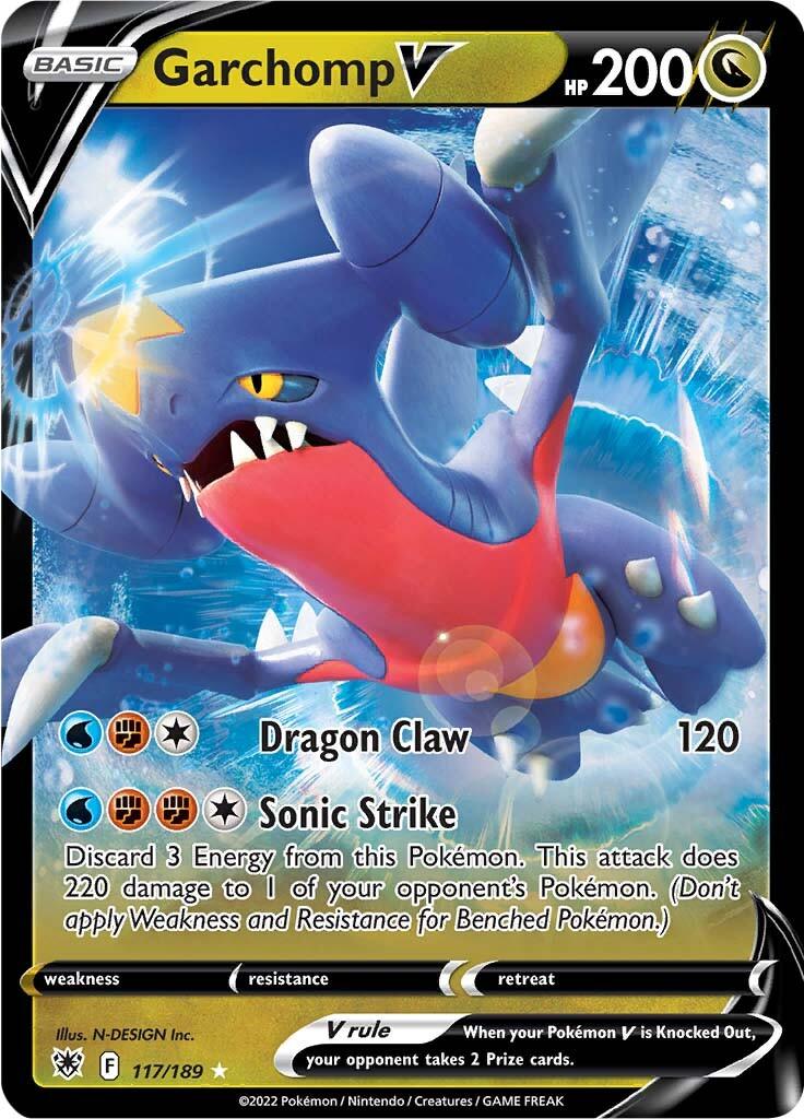 117, Dragon, Holofoil, Sword & Shield: Astral Radiance, Ultra Rare Garchomp V (117/189) [Sword & Shield: Astral Radiance] - Trading Card World