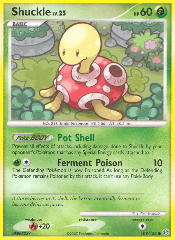 109, Common, Diamond & Pearl: Secret Wonders, Fire[+20], Grass, Normal, Reverse Holofoil Shuckle (109/132) [Diamond & Pearl: Secret Wonders] - Trading Card World