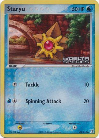 84, Common, EX: Delta Species, Lightning[×2], Reverse Holofoil, Water Staryu (84/113) (Stamped) [EX: Delta Species] - Trading Card World