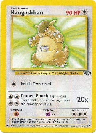 21, Colorless, Fighting[×2], Jungle Unlimited, Normal, Psychic[-30], Rare Kangaskhan (21/64) [Jungle Unlimited] - Trading Card World