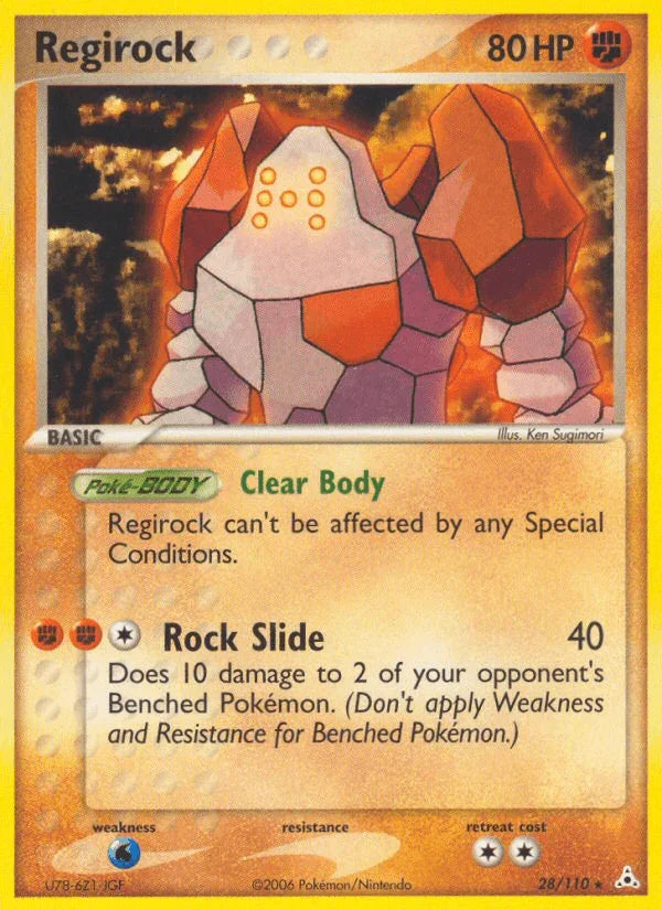 28, EX: Holon Phantoms, Fighting, Normal, Rare, Water[×2] Regirock (28/110) [EX: Holon Phantoms] - Trading Card World