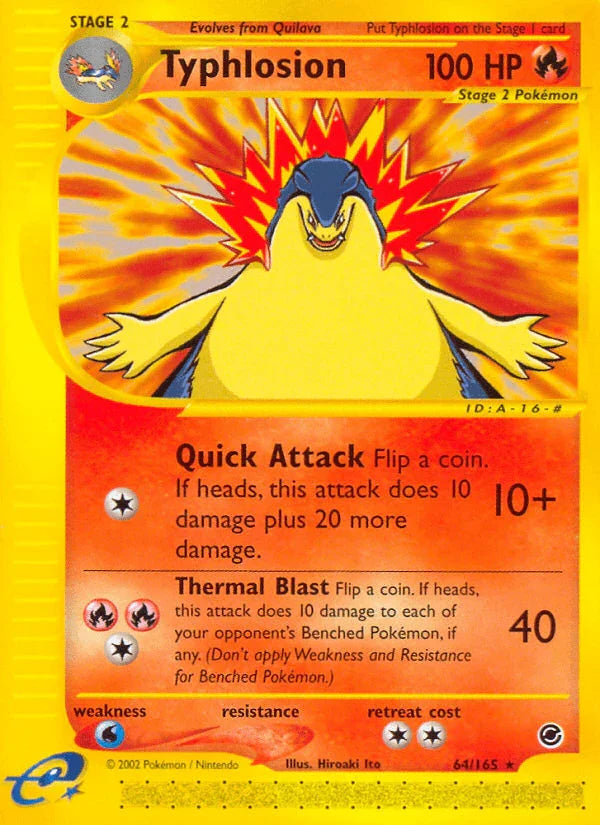 64, Expedition: Base Set, Fire, Normal, Rare, Reverse Holofoil, Water[×2] Typhlosion (64/165) [Expedition: Base Set] - Trading Card World