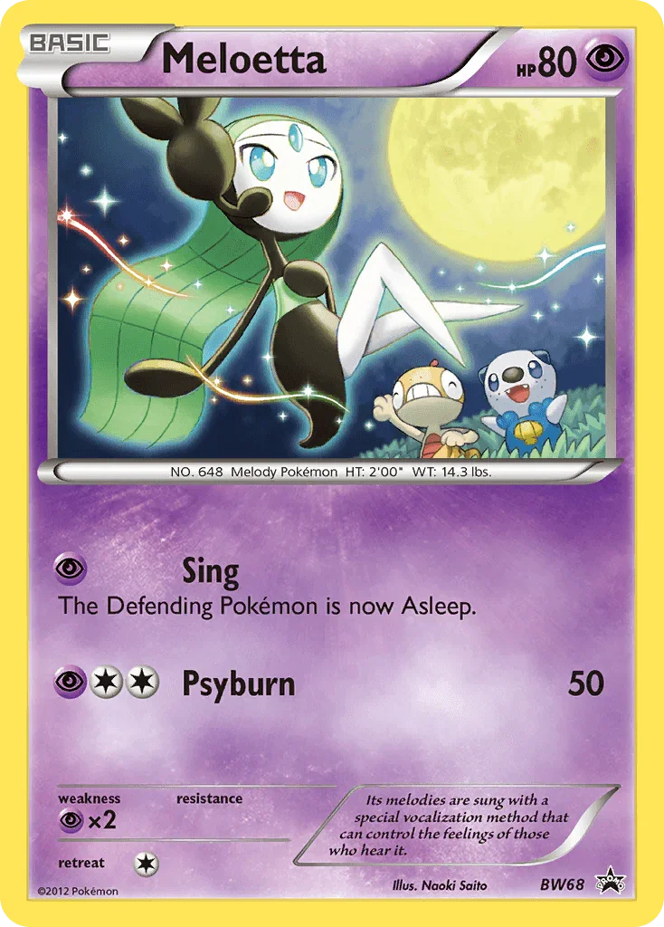 Black & White: Black Star Promos, Black Star Promo, BW68, Normal, Psychic, Psychic[×2] Meloetta (BW68) [Black & White: Black Star Promos] - Trading Card World