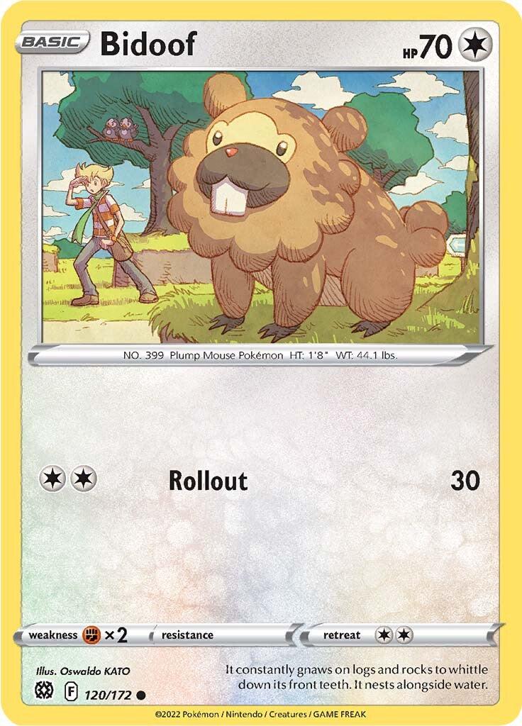 120, Colorless, Common, Fighting [x2], Normal, Reverse Holofoil, Sword & Shield: Brilliant Stars Bidoof (120/172) [Sword & Shield: Brilliant Stars] - Trading Card World