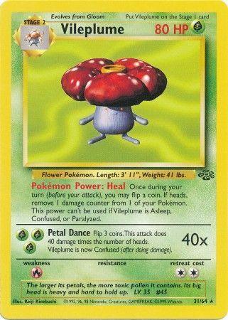 31, Fire[×2], Grass, Jungle Unlimited, Normal, Rare Vileplume (31/64) [Jungle Unlimited] - Trading Card World