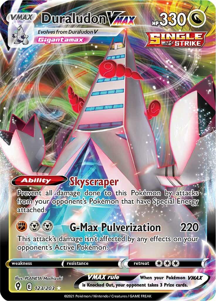 123, Dragon, Holofoil, Sword & Shield: Evolving Skies, Ultra Rare Duraludon VMAX (123/203) [Sword & Shield: Evolving Skies] - Trading Card World