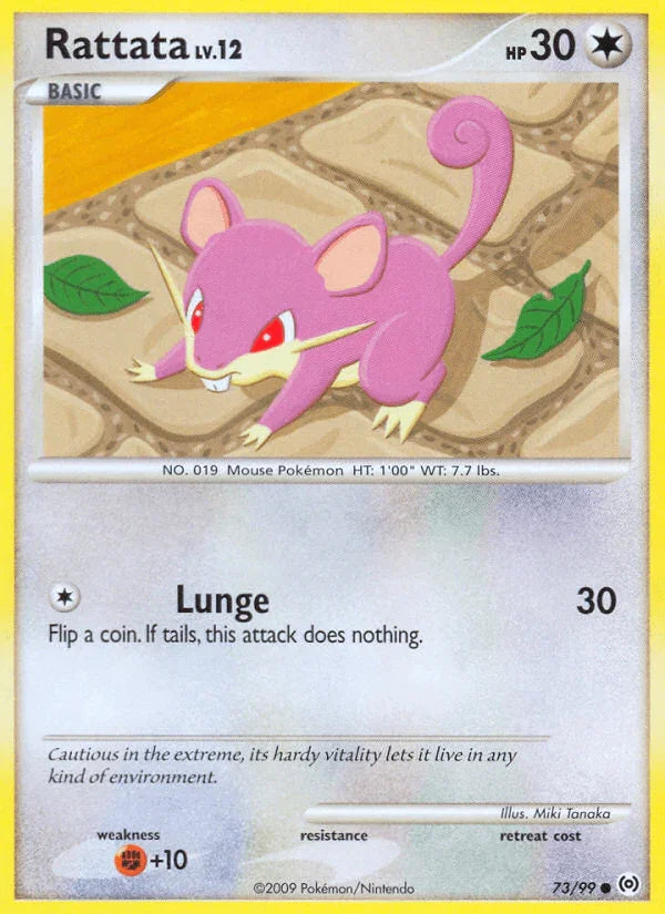 73, Colorless, Common, Fighting[+10], Normal, Platinum: Arceus, Reverse Holofoil Rattata (73/99) [Platinum: Arceus] - Trading Card World
