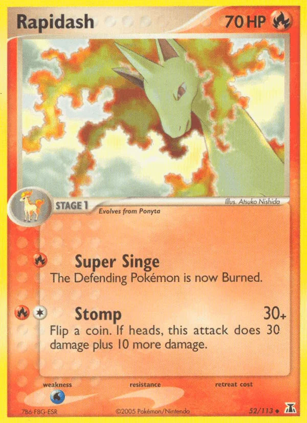 52, EX: Delta Species, Fire, Normal, Uncommon, Water[×2] Rapidash (52/113) [EX: Delta Species] - Trading Card World