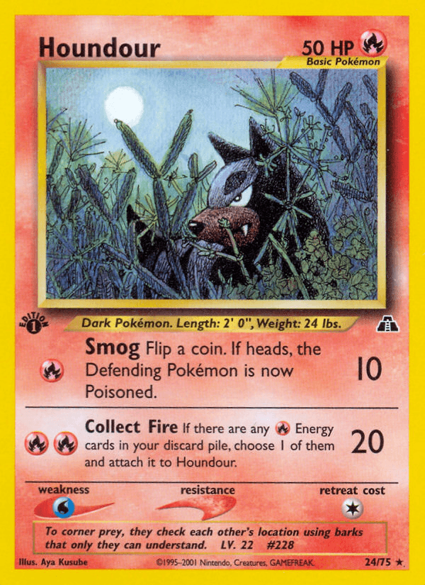 1st Edition Normal, 24, Fire, Neo Discovery 1st Edition, Rare, Water[×2] Houndour (24/75) [Neo Discovery 1st Edition] - Trading Card World