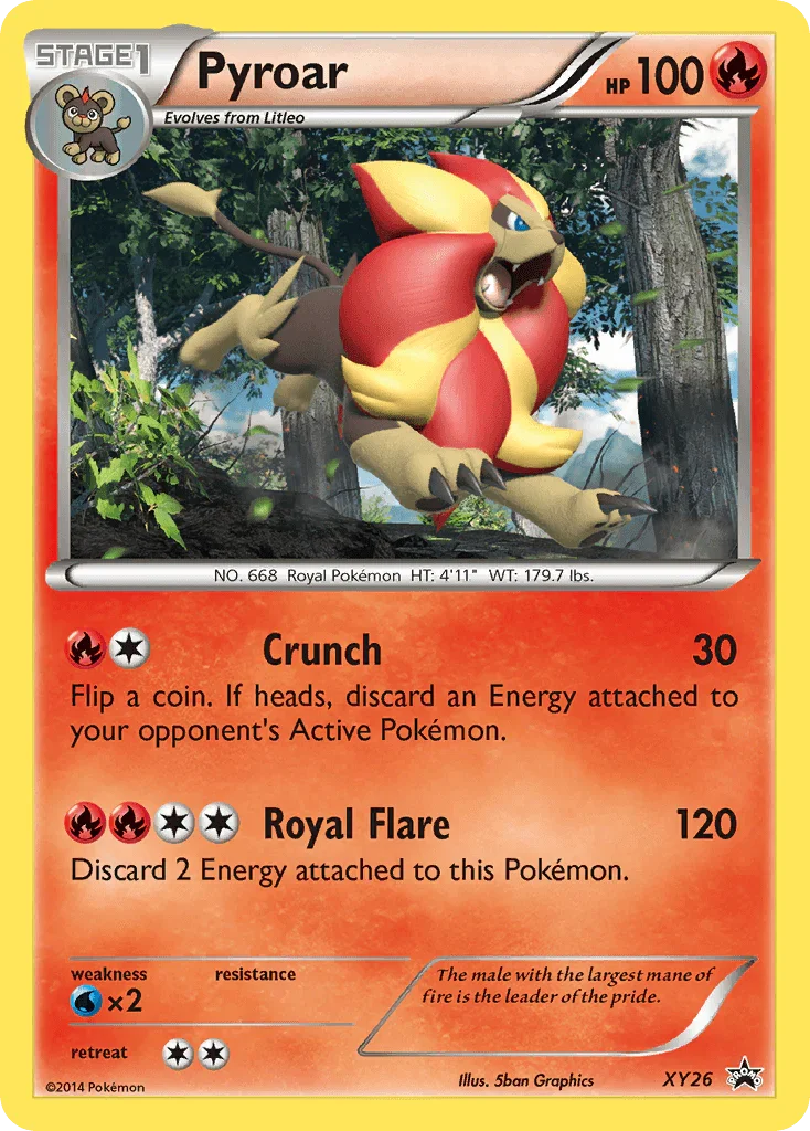 Fire, Holofoil, Promo, Water[×2], XY26, XY: Black Star Promos Pyroar (XY26) [XY: Black Star Promos] - Trading Card World