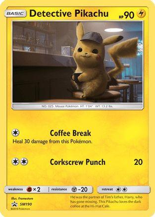 Fighting [x2], Holofoil, Lightning, Metal [-20], Promo, SM190, Sun & Moon: Black Star Promos Detective Pikachu (SM190) [Sun & Moon: Black Star Promos] - Trading Card World