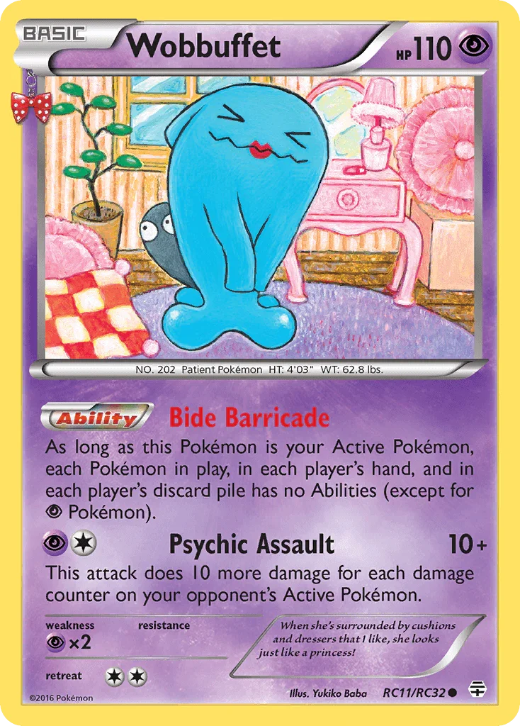 Common, Normal, Psychic, Psychic[×2], RC11, XY: Generations Wobbuffet (RC11/RC32) [XY: Generations] - Trading Card World