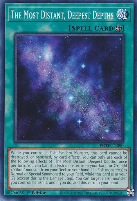 1st Edition, Common, Field Spell, Fish, Power of the Elements, Spell, Unlimited The Most Distant, Deepest Depths [POTE-EN090] Common - Trading Card World