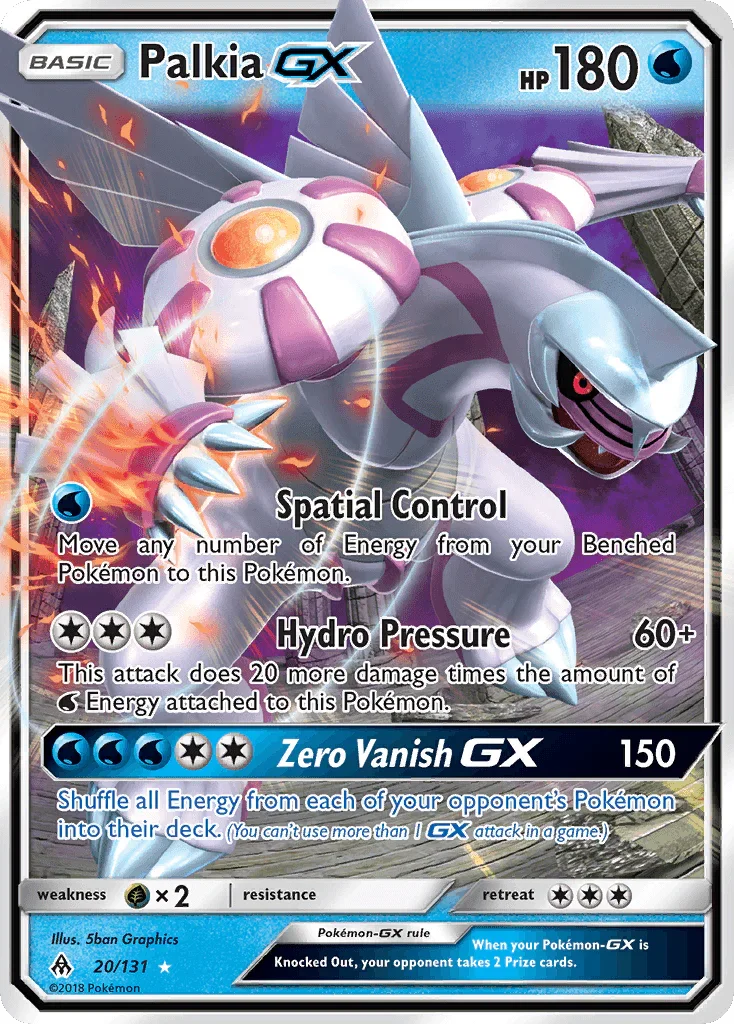 20, Grass[×2], Holofoil, Sun & Moon: Forbidden Light, Ultra Rare, Water Palkia GX (20/131) [Sun & Moon: Forbidden Light] - Trading Card World