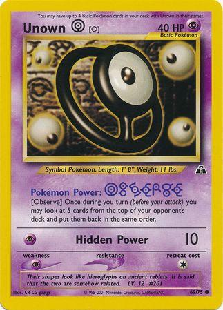 69, Common, Neo Discovery Unlimited, Normal, Psychic, Psychic[×2] Unown [O] (69/75) [Neo Discovery Unlimited] - Trading Card World
