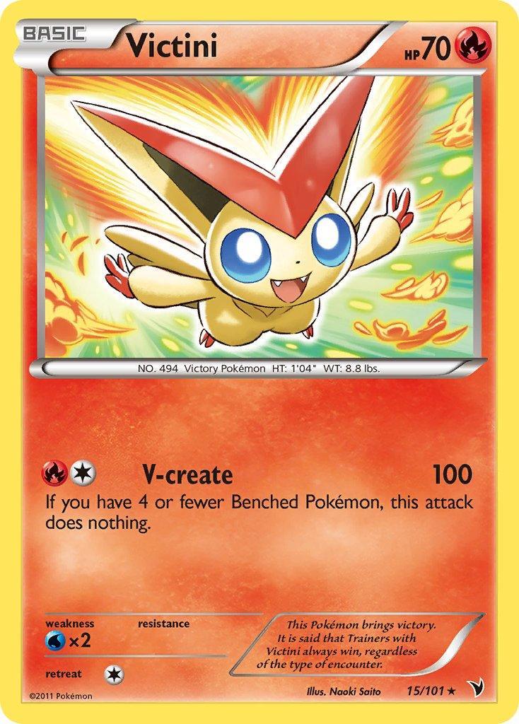 15, Black & White: Noble Victories, Fire, Normal, Rare, Water[×2] Victini (15/101) (Theme Deck Exclusive) [Black & White: Noble Victories] - Trading Card World