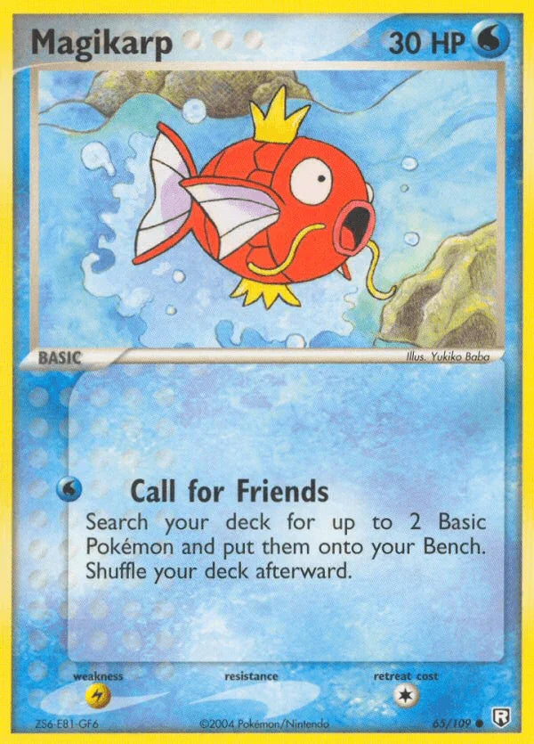 65, Common, EX: Team Rocket Returns, Lightning[×2], Normal, Water Magikarp (65/109) [EX: Team Rocket Returns] - Trading Card World