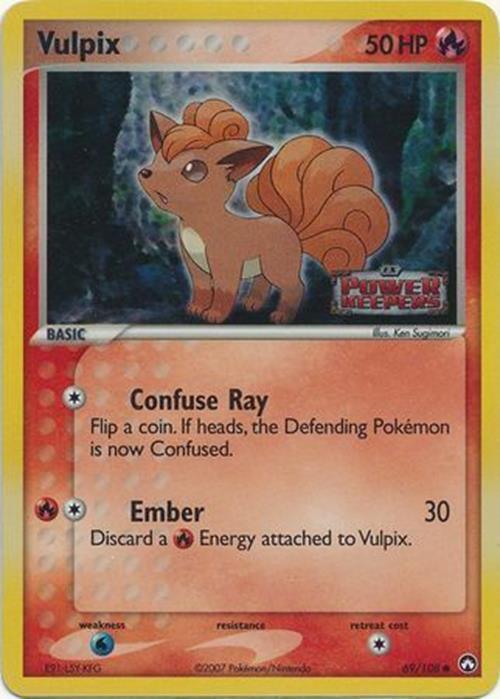 69, Common, EX: Power Keepers, Fire, Reverse Holofoil, Water[×2] Vulpix (69/108) (Stamped) [EX: Power Keepers] - Trading Card World