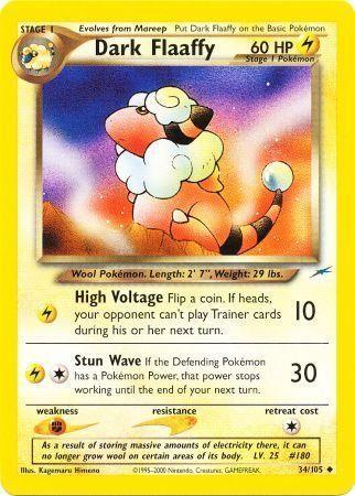 34, Fighting[×2], Lightning, Neo Destiny Unlimited, Normal, Uncommon Dark Flaaffy (34/105) [Neo Destiny Unlimited] - Trading Card World