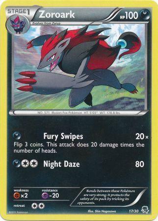 17, Black & White: Trainer Kit - Zoroark, Darkness, Fighting[×2], Normal, Promo, Psychic[-20] Zoroark (17/30) [Black & White: Trainer Kit - Zoroark] - Trading Card World