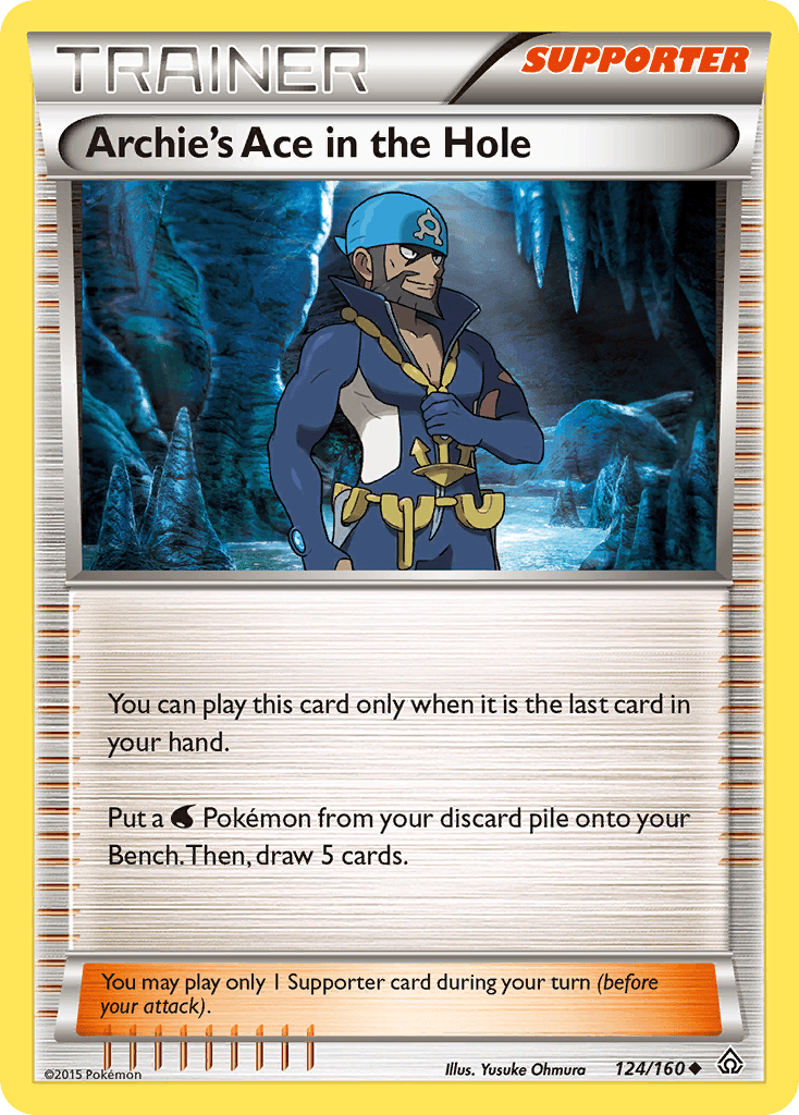 124, Normal, Reverse Holofoil, Supporter, Uncommon, XY: Primal Clash Archie's Ace in the Hole (124/160) [XY: Primal Clash] - Trading Card World